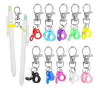 Set di 10 portapenne retrattili, chiusura a moschettone per badge e cordini, penna gel da 0,5 mm inclusa, misura regolabile per ufficio, scuola e professionisti medici