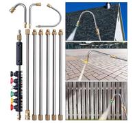 Set di 10 prolunghe da 4000 psi, compatibili con idropulitrice Kärcher K2-7, accessori resistenti per idropulitrice ad alta pressione, lancia con ugelli angolari, pulitore per grondaie, con forma a U