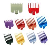 Set di 10 protezioni per tagliacapelli compatibili con la maggior parte dei tagliacapelli Wahl, guide per tagliacapelli con codice colore, protezioni di ricambio, guide per pettini da taglio professio