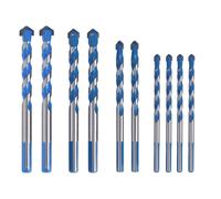 Set di 10 punte da trapano in carburo per muratura per metallo, acciaio e ceramica