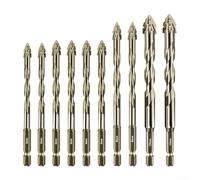 Set di 10 punte eccentriche per legno e metallo, design a 4 scanalature per una maggiore efficienza di taglio, 5 misure da 12 mm