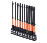 Set di 10 Punte Esagonali SAE, Gambo 1/4 di Pollice in Acciaio Legato S2, Lunghezza 100 Mm, con Design Magnetico per Assemblaggio di Mobili, Riparazioni Automobilistiche