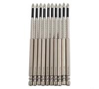 Set di 10 punte magnetiche per cacciavite a croce, in lega di acciaio, antiscivolo, a gambo lungo, PH2, 1/4 di pollice, cacciavite elettrico e driver (150 mm)