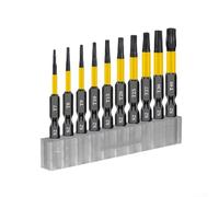 Set di 10 punte magnetiche per cacciavite Torx TT7 a TT40, con finitura resistente alla ruggine e organizer compatto per un uso efficiente