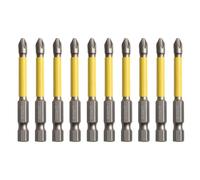 Set di 10 punte per cacciavite, 65 mm magnetico speciale scanalato croce cacciavite bit per elettricista FPH2 utensile elettrico