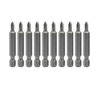 Set di 10 punte per cacciavite a croce, 50 mm, in acciaio al cromo vanadio, PH0-PH3, con codolo esagonale da 1/4", per trapano elettrico e lavori di riparazione
