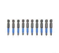 Set di 10 punte per cacciavite antiscivolo da 50 mm, per PH1, PH2, PH3, PZ1, PZ2, PZ3, punte magnetiche di precisione a testa singola, in lega di acciaio 9255, per strumenti di riparazione di casa e