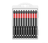 Set di 10 punte per cacciavite PH2 in lega magnetica, antiscivolo, resistenti per montaggio domestico, riparazione auto, riparazioni elettriche (90 mm)