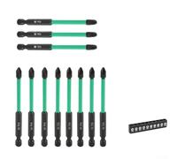 Set di 10 punte per cacciavite Phillip con supporto magnetico antiscivolo resistenti per la costruzione e la riparazione domestica (A)
