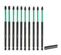 Set di 10 punte per cacciavite Phillip con supporto magnetico, resistenti e antiscivolo, per edilizia e riparazione domestica (C)