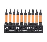 Set di 10 punte per cacciavite triangolari 50 mm, gambo esagonale 1/4 di pollice, punta trapano triangolare magnetica in lega di acciaio S2.