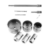 Set di 10 punte per carotaggio TCT, frese per muratura con punta in carburo di tungsteno e gambo di estensione quadrato per lavori di blocchi di mattoni in calcestruzzo, lega