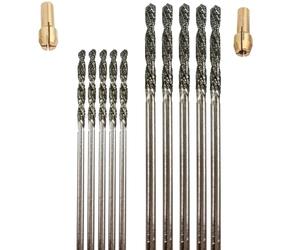 Set di 10 punte per trapano diamantate da 1,5 mm e 2 mm, per gioielli da spiaggia, conchiglie in vetro marino, 10 pezzi da 1,5 e 2 mm. Drilax - Kit di punte elicoidali