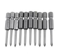 Set di 10 punte Phillips PH0 per cacciavite magnetico, esagonali, 1/4", 50 mm,