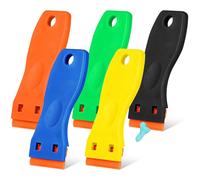 Set di 10 raschietti e 200 lame, raschietto in plastica, raschietto in plastica, antigraffio, raschietto in plastica, raschietto in plastica, raschietto in plastica per la pulizia (5 colori)