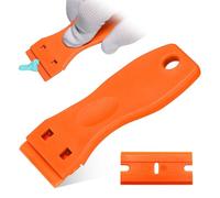 Set di 10 raschietti e 200 lame, raschietto in plastica, raschietto in plastica, antigraffio, raschietto in plastica, raschietto in plastica, raschietto in plastica per la pulizia (arancione)