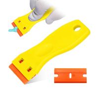 Set di 10 raschietti e 200 lame, raschietto in plastica, raschietto in plastica, antigraffio, raschietto in plastica, raschietto in plastica, raschietto in plastica per la pulizia (giallo)