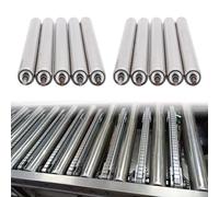 Set di 10 rotoli di nastro trasportatore personalizzabili in acciaio inox per lavorazione del legno/fabbrica/magazzino/bacino 1000 mm sistema industriale a rulli per attività pesanti