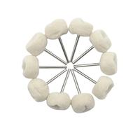 Set di 10 ruote per lucidatura in lana d'agnello per metallo, 25 mm, gambo 3 mm