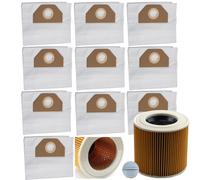 Set di 10 sacchetti + filtro per aspirapolvere Karcher WD3 e WD2.