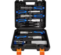 Set di 10 scalpelli in legno con ausilio abrasivo, mola, matita da carpentiere e valigetta, set di scalpelli in legno per principianti e professionisti, scultura, scultura