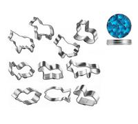 Set di 10 set stampini con forma di animali di cm 3,5