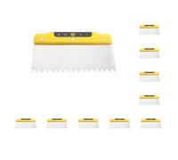 Set di 10 spatole dentate per cartongesso, spatola dentata per intonacare, 200 mm, giallo e nero