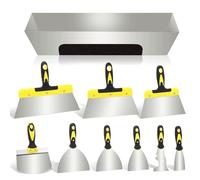 Set di 10 Spatole per Stucco, Spatole in Acciaio Inossidabile, Spatola per Stucco Muro Raschietto Muro Spatole Stucco Kit Spatola in Acciaio Inox, per Rimuovere Carta da Parati e Riparare Pareti