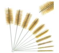 Set di 10 spazzole per tubi in ottone, spazzola per la pulizia dei tubi, spazzola metallica rotonda, 10/12/15/20/25/30/35/40/45/50 mm, spazzola cilindrica, per tubi tubolari, fori per la pulizia