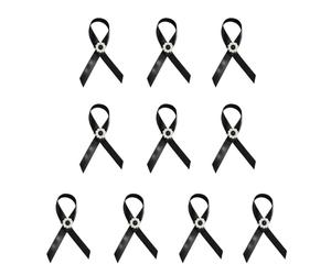 Set di 10 spille classiche a nastro, attaccamento al petto, eleganti spille per guardaroba, funerali, funerali, spilla con nastro nero, Misura unica, come descritto