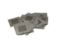 Set di 10 stencil in acciaio per compiti di matrice a sfera BGA con maglie di dimensioni tra cui 0,30 0,35 0,40 0,45 0,50 0,55 e 0,60 milioni (90 x 90)