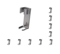 Set di 10 supporti per ferro arricciacapelli da parete, organizer per ferri da stiro, grigio, 12 x 5,2 cm