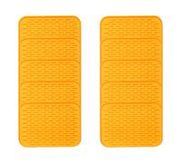 Set di 10 tappetini scolapiatti in silicone, 21 x 15,5 cm, resistenti al calore, antiscivolo, in silicone, per riporre le posate, colore: arancione