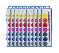 Set di 10 tavolozze ad , a forma di cuore, formula atossica lavabile, include pennelli, colori vivaci e vivaci | aula, scambio scolastico, progetti artistici per bambini,