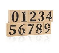 Set di 10 timbri in legno con numeri da 2,5 cm, in gomma, stile retrò, con lettere maiuscole, serie di sigilli per artigianato, progetti fai da te, creazione di biglietti, album di ritagli (10 numeri)