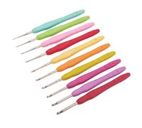 Set di 10 uncinetti di piccole dimensioni da 0,5 mm a 2,75 mm, ergonomici, con impugnatura morbida, in acciaio