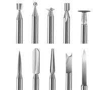 Set di 10 utensili per intaglio in legno, compatibili con utensili rotanti Dremel, fusto da 3 mm, diverse punte per intaglio, punte per incisione in legno, incisione, foratura, micro e scultura