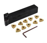 Set di 10 utensili per tornio, 25 mm MWLNR2525M08 gambo in carburo di tornitura strumento di alesatura barra strumenti di tornitura Tungsteno WNMG080404 Lame in carburo Inserti Lama