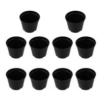 Set di 10 vasi in plastica nera, diverse dimensioni, stampati a iniezione con design di drenaggio a 2 livelli per una maggiore crescita delle piante e resistenza agli agenti atmosferici (B150#)
