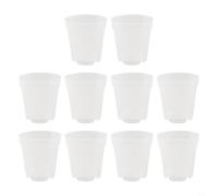 Set di 10 vasi in plastica trasparente con fori di drenaggio, adatti per piante grasse e piccole piante da fiore (13,2 cm)