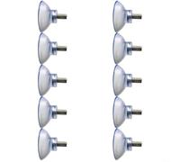 Set di 10 ventose trasparenti M8 con viti a testa zigrinata per una facile installazione su vetro e pareti, per applicazioni in cucina e bagno (50 mm)