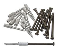 Set di 10 viti a bussola in ottone anticato da 75 mm, M3,5, 50 mm, con prigionieri, lunghe per scatole profonde, pareti piastrellate, ecc