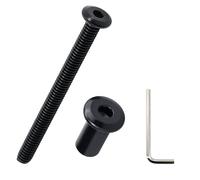 Set di 10 viti a testa piatta da 1/4-20 x 3 con dadi di rilegatura da 1/4 x 5/8, acciaio inossidabile 18-8 (304), rivestimento nero, Fayeploo (chiave esagonale inclusa)