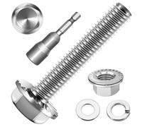 Set di 10 viti esagonali M8 x 35, viti a flangia, in acciaio inox A2 V2A, esagono esterno, filettatura completa, rondelle, anelli a molla e dadi/viti con punta esagonale magnetica