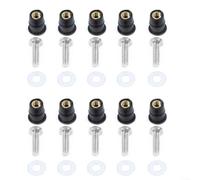 Set di 10 viti M5 x 15 mm per parabrezza per moto, compatibili con le marche più diffuse (argento)