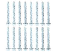 Set di 10 viti per calcestruzzo M10 x 80 mm, viti per calcestruzzo a testa esagonale, viti per calcestruzzo senza tasselli, zincate con disco, ancoraggio a vite per industria muratura, calcestruzzo