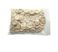 Set di 100/140 bottoni in legno di varie dimensioni, color cachi naturale, fatti a mano con amore, per cucito, artigianato, accessori per abbigliamento fai da te - M - 100 pezzi