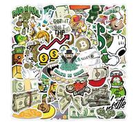 Set di 100 adesivi a tema "milionario", adatti per auto, computer portatili, skateboard, moto, biciclette, ecc., Adatto per adulti e bambini.