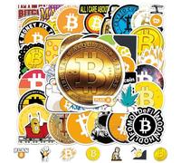 Set di 100 Adesivi Bitcoin per Moneta Digitale, Sticker per Bambini Sulla Valuta Virtuale, Impermeabili in Vinile per Graffiti, Auto, Laptop, Bagagli - Adatti per Bambini e Adulti