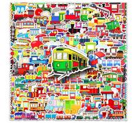 Set di 100 adesivi da treno per adolescenti, adulti, impermeabili, in vinile, per auto, moto, skateboard, bagagli, laptop, valigia, casco e computer